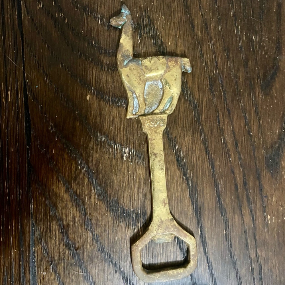 Vintage Brass Llama Bottle Opener